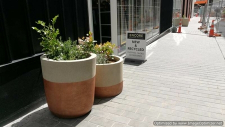 Large round concrete planter-polaris manufactured by Sanstone NZ