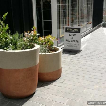 Large round concrete planter-polaris manufactured by Sanstone NZ