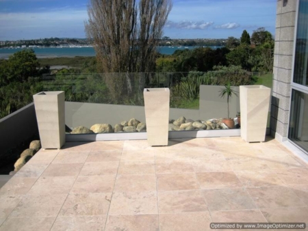 Pyramid concrete planters made by Sanstone NZ